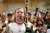 Scottish bagpiper at International Fair,  Fuengirola. Costa del Sol,  Malaga province,  Andalucia,  Spain