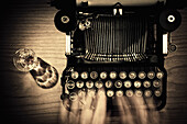 Old typewriter and hand work  Still Life