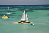 Aruba, Boats, Caribe, Catamaran, Color, Colour, Sea, Sports, T70-838128, agefotostock 