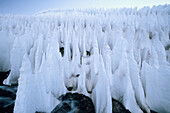 Penitentes typical ice formation at latitudes near the equator
