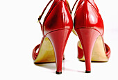 Woman´s High Heel Red Shoe,  Rear View.