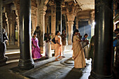 Local Indians praying at Sri Ranganathasvami Temple,  Srirangan,  Tiruchirapally Trichy,  Tamil Nadu,  South India