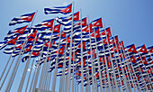 Mount of Flags,  138 Cuban flags in front of the United States Interests Section in Havana,  Cuba