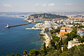 Overlooking Nice harbour and town,  Nice,  France