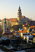 Cesky Krumlov with Round Tower Czech Republic Europe