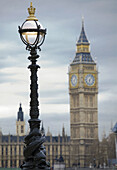 A lamp, Big Ben,  Westminster,  London,  England,  United Kingdom