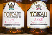 Agriculture, Aszu, Bottles, Central, Color, Colour, Enology, Europe, Food, Four, Gastronomy, Horizontal, Hungary, Labels, Puttonyos, Tokaj, Tourism, Travel, Two, Wine, World locations, XV5-850772, agefotostock 