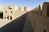 historic adobe fortification Ibri Fort or Castle,  Hajar al Gharbi Mountains,  Al Dhahirah Region,  Sultanate of Oman,  Arabia,  Middle East