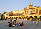 Krakow Poland,  Tourists Cloth Hall  Sukiennice  Main Market Square  Rynek Glowny  Old Town