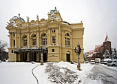 Poland,  Krakow,  Slowacki Theatre at winter