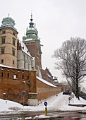 Poland,  Krakow,  Wawel,  east entrance,  winter