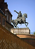 Poland,  Krakow,  Tadeusz Kosciuszko monument,  Cathedral towers,  Wawel