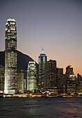 China,  Hong Kong,  Central District skyline at night