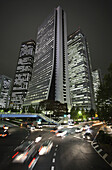 Japan,  Tokyo,  Shinjuku,  skyscrapers,  night traffic