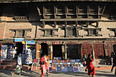 Nepal,  Kathmandu,  Durbar Square,  thangka shop,  typical architecture