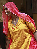 India,  Rajasthan,  Jaisalmer,  woman in traditional dress