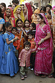 India,  Rajasthan,  Udaipur,  wedding party,  women and children