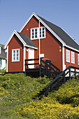 Holzhaus im Kolonihavn Viertel von Nuuk, Kitaa, Grönland