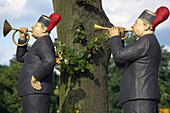 Figures of pitmen making music, Oberhausen, North Rhine-Westphalia, Germany