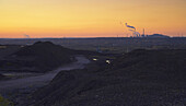 Hoheward tip: renaturation of a tip, Sunset, Herten, Ruhrgebiet, North Rhine-Westphalia, Germany, Europe