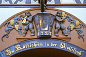Entrance to a wine tavern, Drosselgasse, Ruedesheim, Rheingau, Rhine river, Hesse, Germany