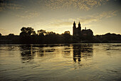 Magdeburger Dom, Panorama an der Elbe, Magdeburg, Sachsen-Anhalt, Deutschland