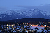 Flims at dusk, in the evening light, Grisons, Switzerland