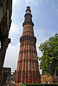 Das Minarett Qutb Minar, New Delhi, Indische Hauptstadt, Indien, Asien