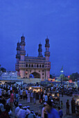 Muslims at nightmarket near Charminar at ramadan, Hyderabad, Andhra Pradesh, India, Asia