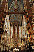 Interior view of the Kosicol Mariacki, St. Mary's Church, Krakow, Poland, Europe