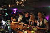 Visitors at the bar of Prozak discotheque, Krakow, Poland, Europe