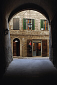 Passageway at trass city Sorano, Grosseto Region, Tuscany, Italy, Europe