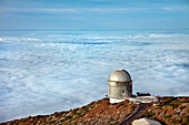 Observatory above cloud cover, Roque de los Muchachos, Caldera de Taburiente, La Palma, Canary Islands, Spain, Europe