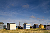 Beach huts in Littlestone on Sea, Kent, England, Great Britain, Europe