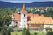 ehemaliges Minoritenkloster des Ritterordens der Kreuzherren mit dem roten Stern, Cesky Krumlov, Krummau an der Moldau, Südböhmen, Tschechien