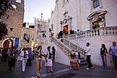 Prozzesion San Salvatore, Piazza IX Aprile, Taormina, Sizilien, Italien