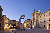 The Awakening, Place Cathedral in the evening, Syracuse, Ortygia island, Sicily, Italy