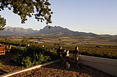 Terrasse, Weingut Seidelberg, Paarl, Westkap, Südafrika