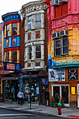 Colourful houses in South Street, Philadelphia, Pennsylvania, USA