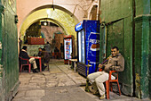 Waterpipe smoker in the Medina, Old Town, Tripoli, Libya, Africa