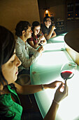 Tasting room in Hacienda Abascal hotel, Quintanilla de Arriba. Valladolid province, Castilla-Leon, Spain