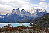 Cuernos del Paine, Pehoe Lake, Torres del Paine National Park, Patagonia, Chile  March 2009)