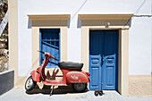 Vespa scooter, Simi. Dodecanese islands, Greece