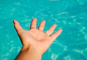 Body, Close, Concept, Conceptual, Hand, Open, Opened, Outdoors, Pool, Swimming, Water, A75-929286, agefotostock 
