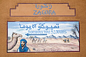 Direction sign in Zagora, Souss-Massa-Draâ region, Morocco