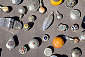 Oriental silver boxes on the market in Marrakech, Morocco