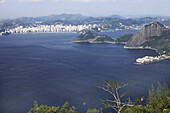 Blick vom Zuckerhut auf Niteroi, Rio de Janeiro, Guanabara Bucht, Brasilien