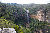 Wentworth Falls, Wasserfall des Fluss Kedumba Creek, Blue Mountains in New South Wales, Australia