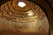 Interior of a tumulus, 4500 year old remains of Los Millares settlement. Almeria province, Andalusia, Spain