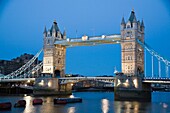 Tower Bridge is a combined bascule and suspension bridge in London, England, over the River Thames